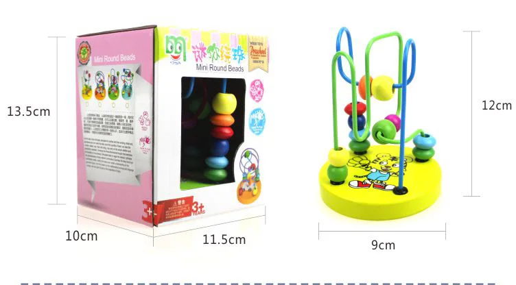 Деревянные игрушки Монтессори для мальчиков и девочек деревянные круги бусины