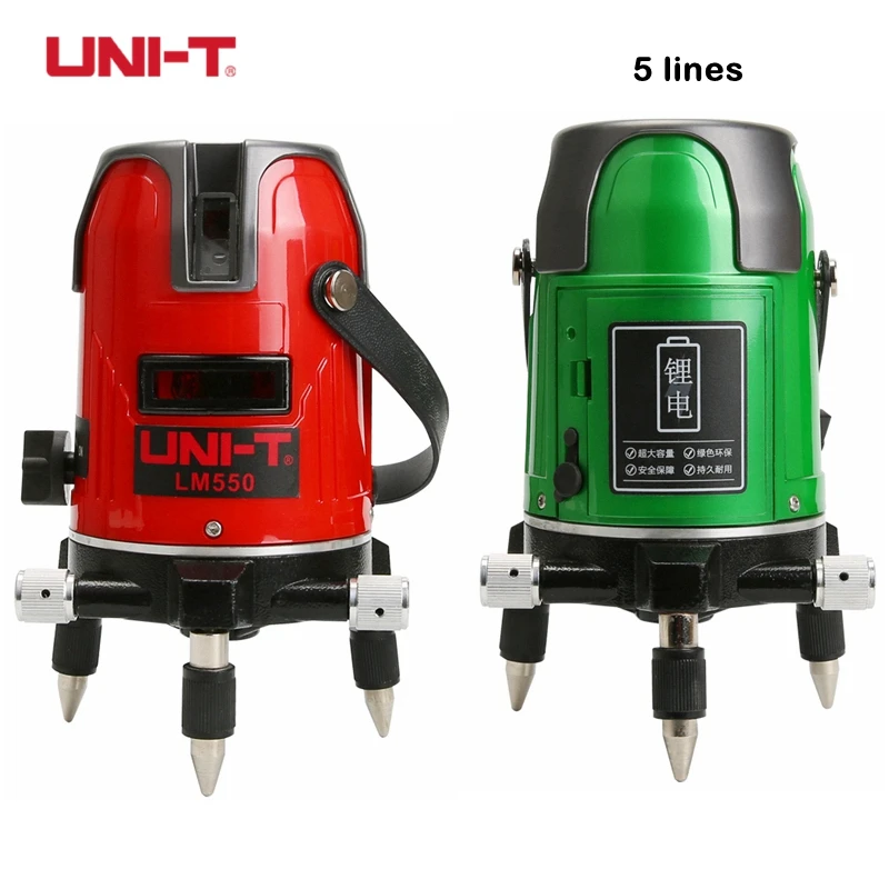 UNI T LM550 красный луч линии лазерный уровень LM550G зеленая линия 5 линий 3 точки 360 self