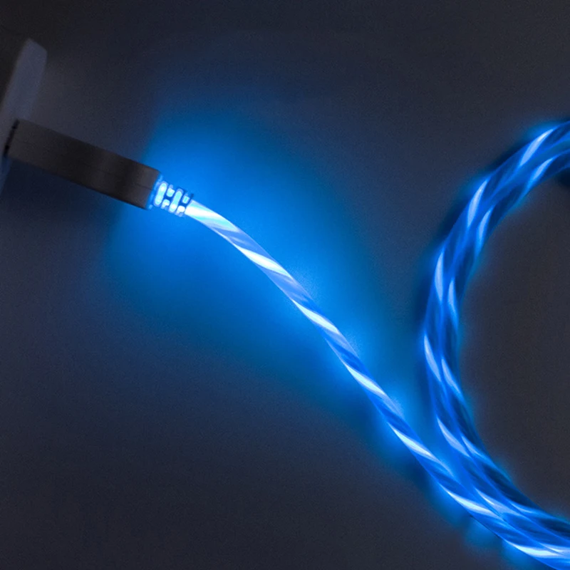 Новый светодиодный USB кабель для вспышки передачи данных зарядное устройство