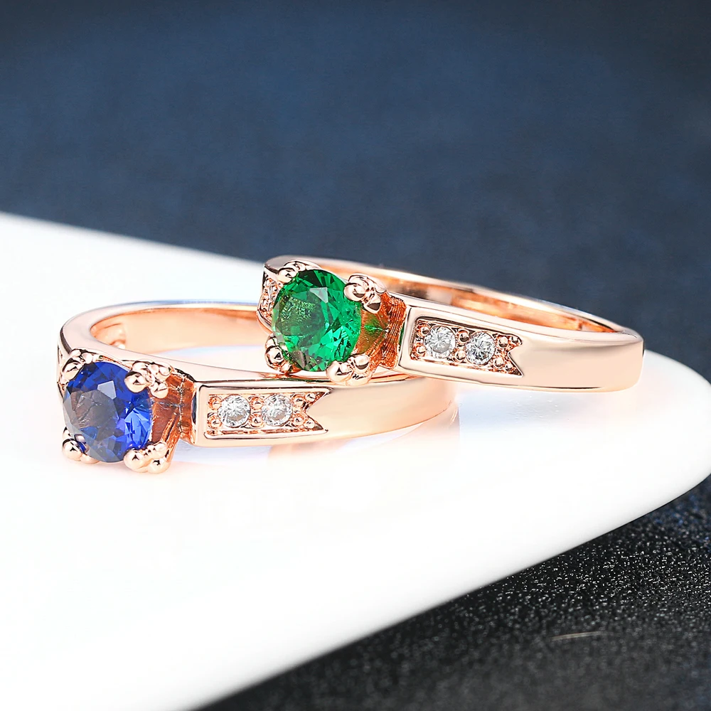 Кольцо для свадьбы ZHOUYANG для женщин классическое с камнем из кубического циркония, размером 6 мм, модное украшение для помолвки, подарок на день рождения R051 R052 на.