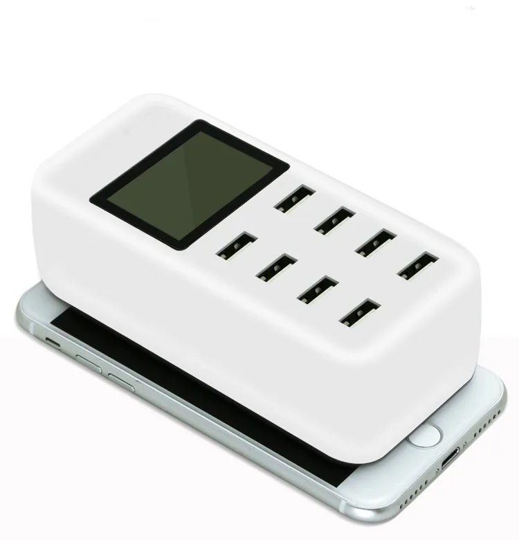 Smart USB Charger 40W with LCD Display 8 Power Ports for Mobile Phone and Tablets | Мобильные телефоны и аксессуары