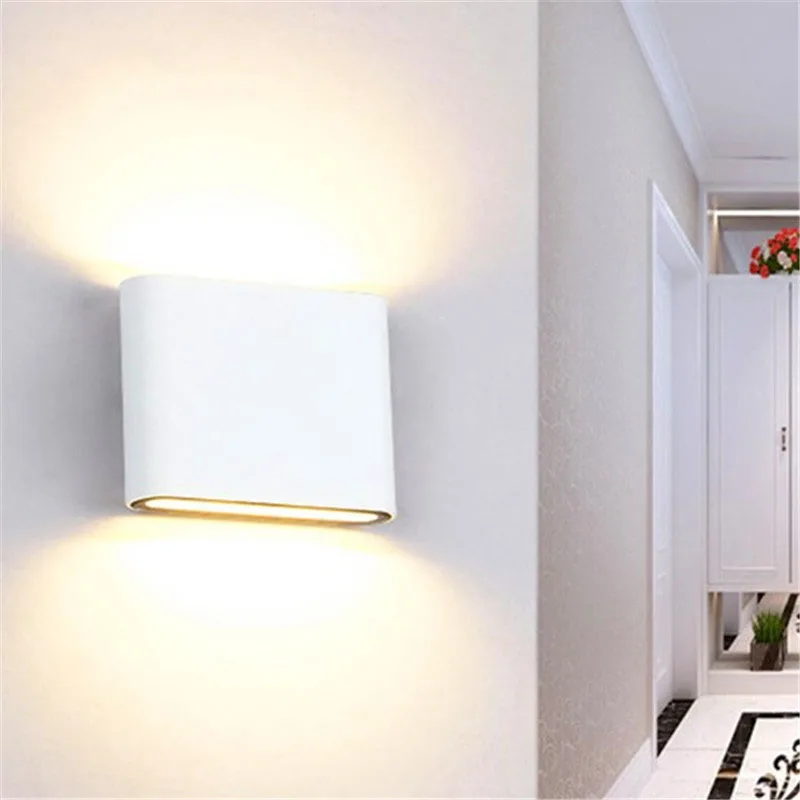 EHOME Outdoor indoor Wall light Waterproof 6W 12W AC85 265V COB Led Sconces Modern Home Lighting white black Decoration|led sconce|wall