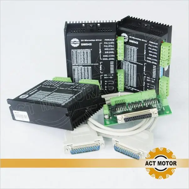 ACT Motor 3 шт. шаговый двигатель Nema23 23HS6620B двойной вал 185 унции 56 мм 2A 6 lead + драйвера DM542