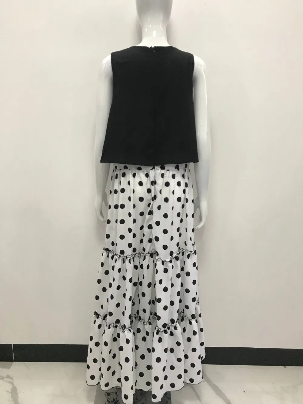 Женское пляжное платье в горошек без рукавов 2 предмета лето 2019 праздничное