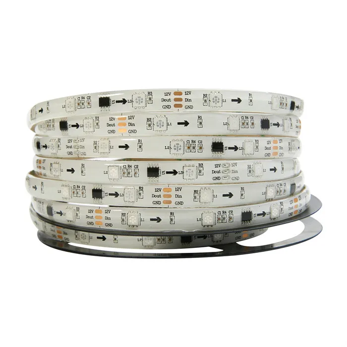 5 м/лот WS2811 5050 SMD RGB светодиодные полосы света адресуемые 30/48/60 светодиодов/м