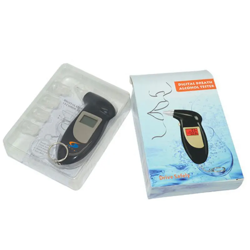 Free Shipping Digital Breathalyzer KeyChain Alcohol Tester Breath Analyze Tester 0.19% BAC Max