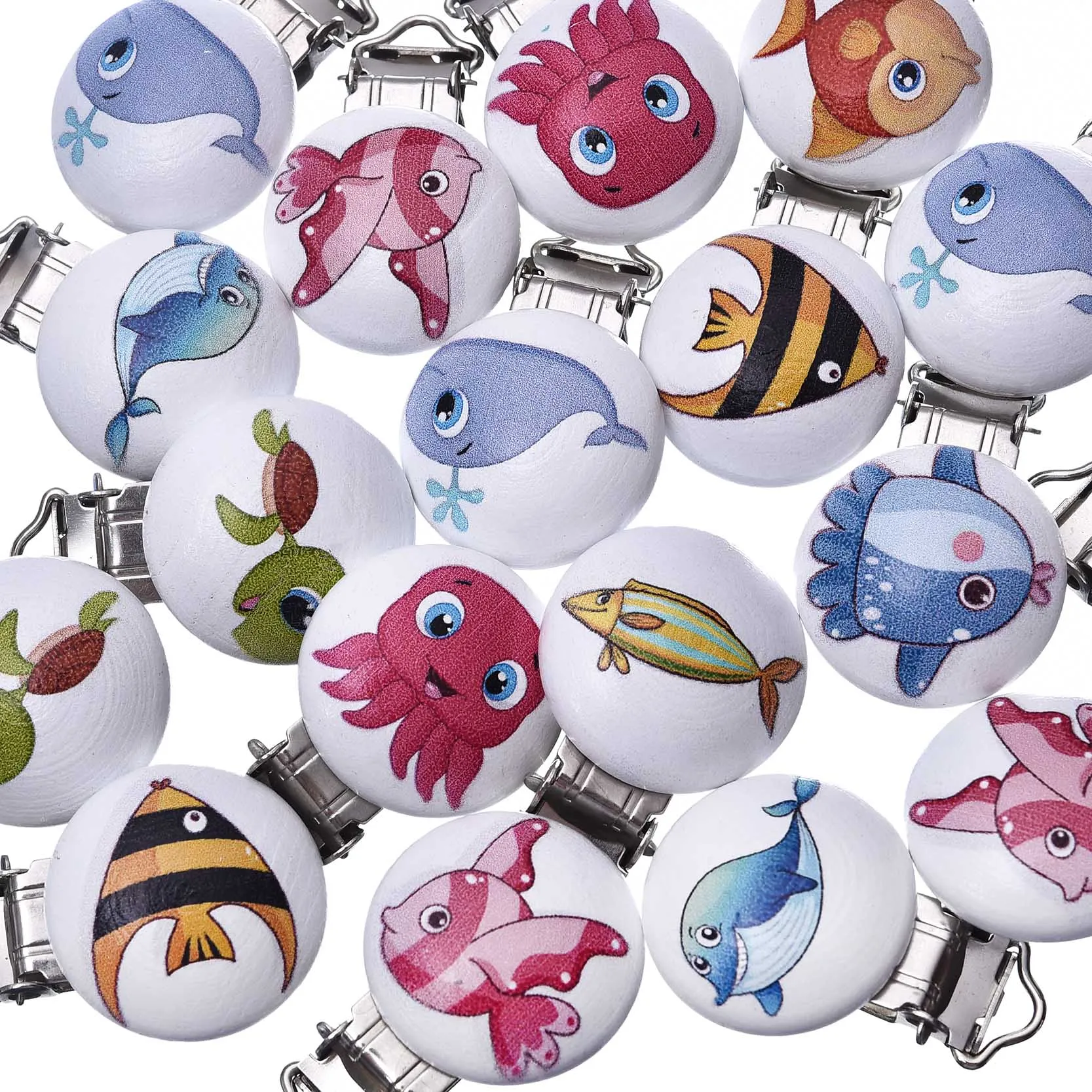 5 шт./лот Рыбы Вышивка крестом картины клипсы для соски Металлические Держатели