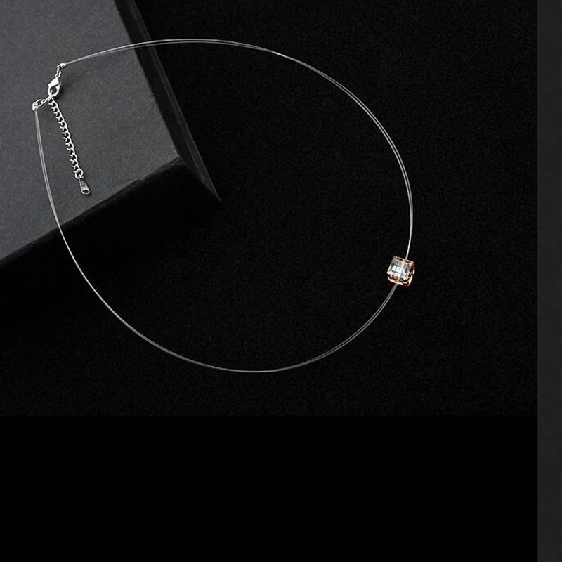 Новинка ожерелья-Чокеры на тонкой прозрачной цепочке без аллергии украшенные