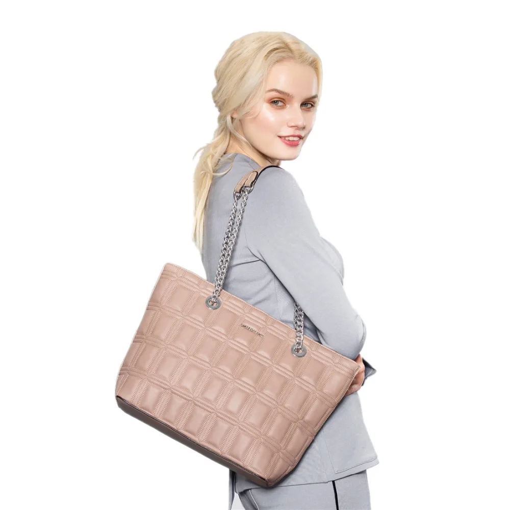 AMELIE GALANTI Women's Shoulder Chain bag Women Casual Tote Geometric Embroidery Bag Fashion Solid Handbag | Багаж и сумки