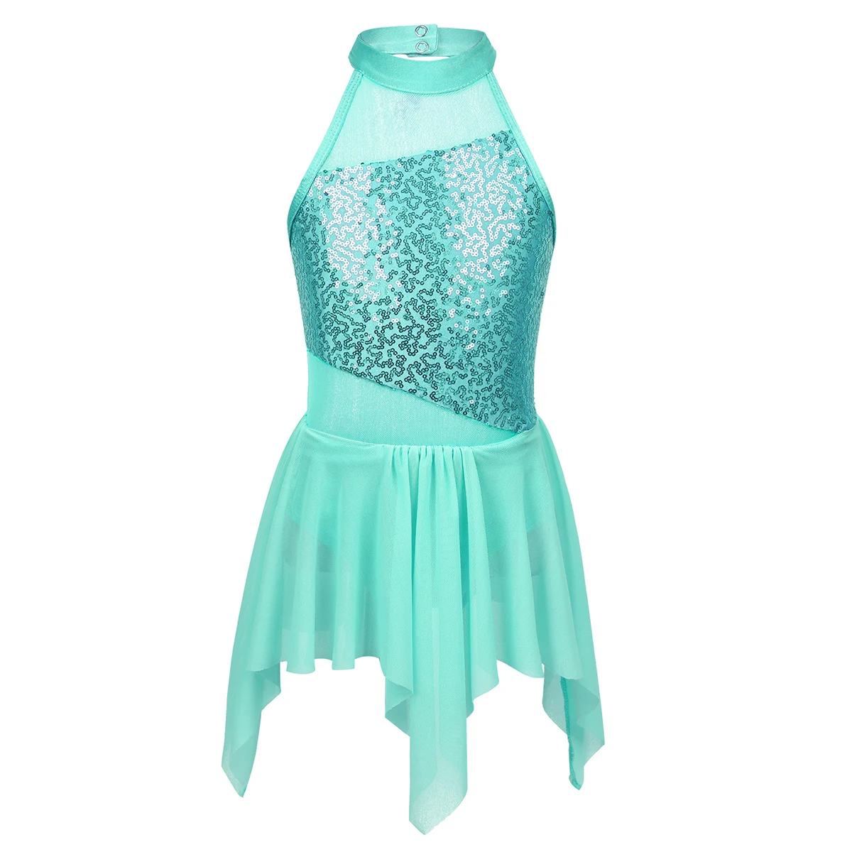 Детское балетное танцевальное платье для девочек, платье-трико с блестками и вырезом на спине, костюмы для лирических танцев, Современная гимнастика, трико балерины