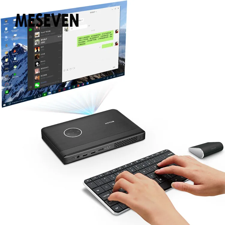 Портативный HD Мобильный Проектор 1080 P ОС Windows 10 Система Wi Fi Bluetooth Мультимедиа Видео
