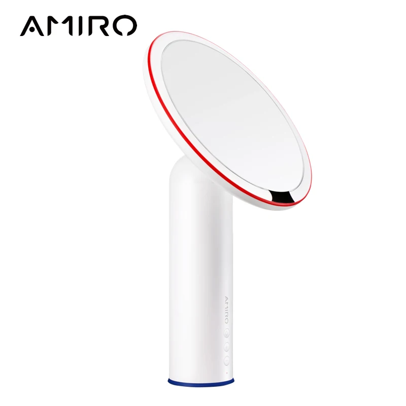 AMIRO 8 дюймов светодиодный зеркало для макияжа с подсветкой, ВКЛ/ВЫКЛ смарт-датчик, система истинной четкости цвета, белый