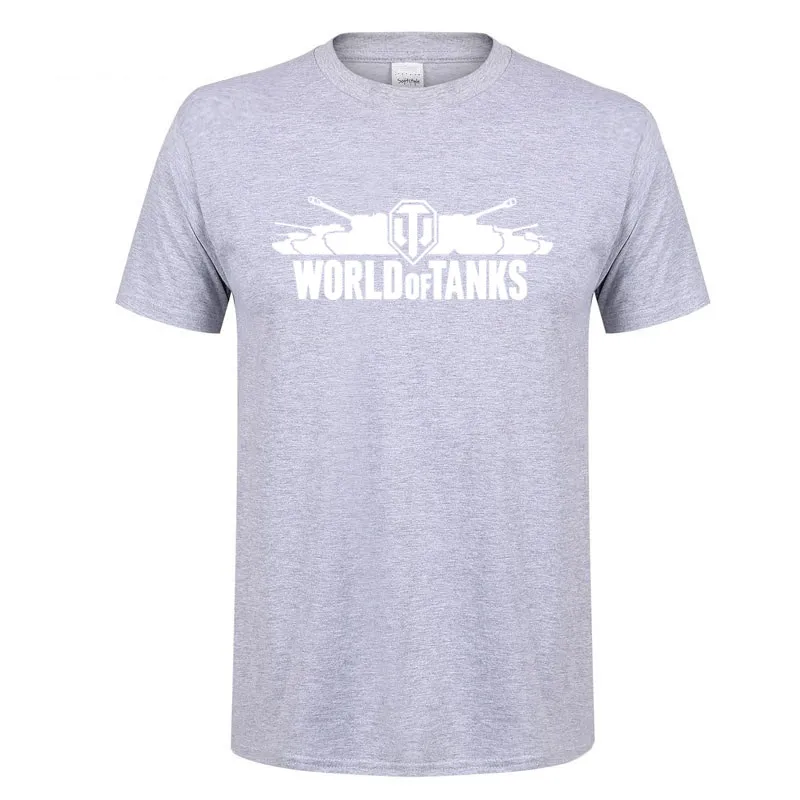 Light grey Новинка, Мужская футболка World of Tanks, модная брендовая Мужская/Женская Повседневная футболка с коротким рукавом, хлопок, Харадзюку, хип-хоп, уличная одежда, футболки - Цвет: Light grey