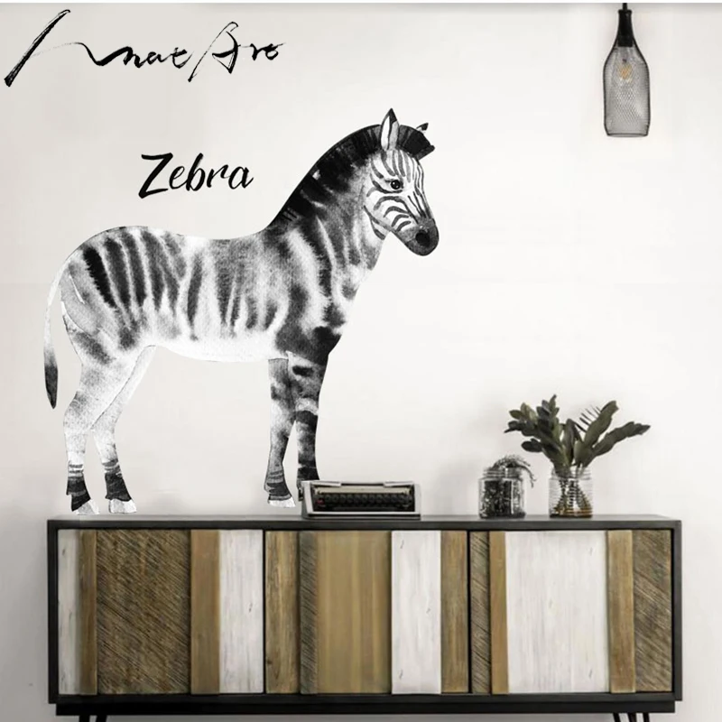 Настенные наклейки Зебра животное лошадь черный и белый современные