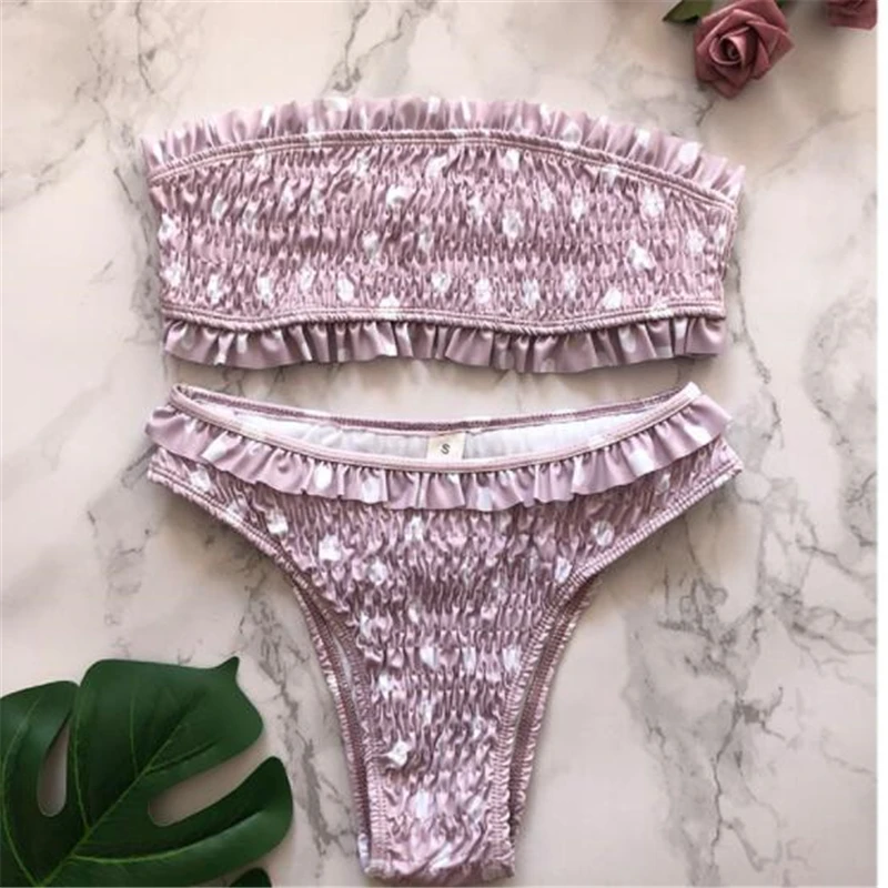 Scrunch бикини Купальник бандо женский сексуальный купальник сплошные бикини купальный костюм бикини для плавания костюм для женщин одежда для плавания