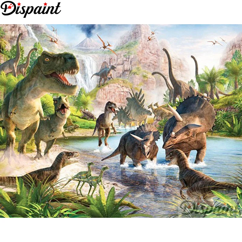 

Необычная полная квадратная/круглая дрель 5D DIY Алмазная картина "мультяшная динозавра" вышивка крестиком 5D домашний декор A11308