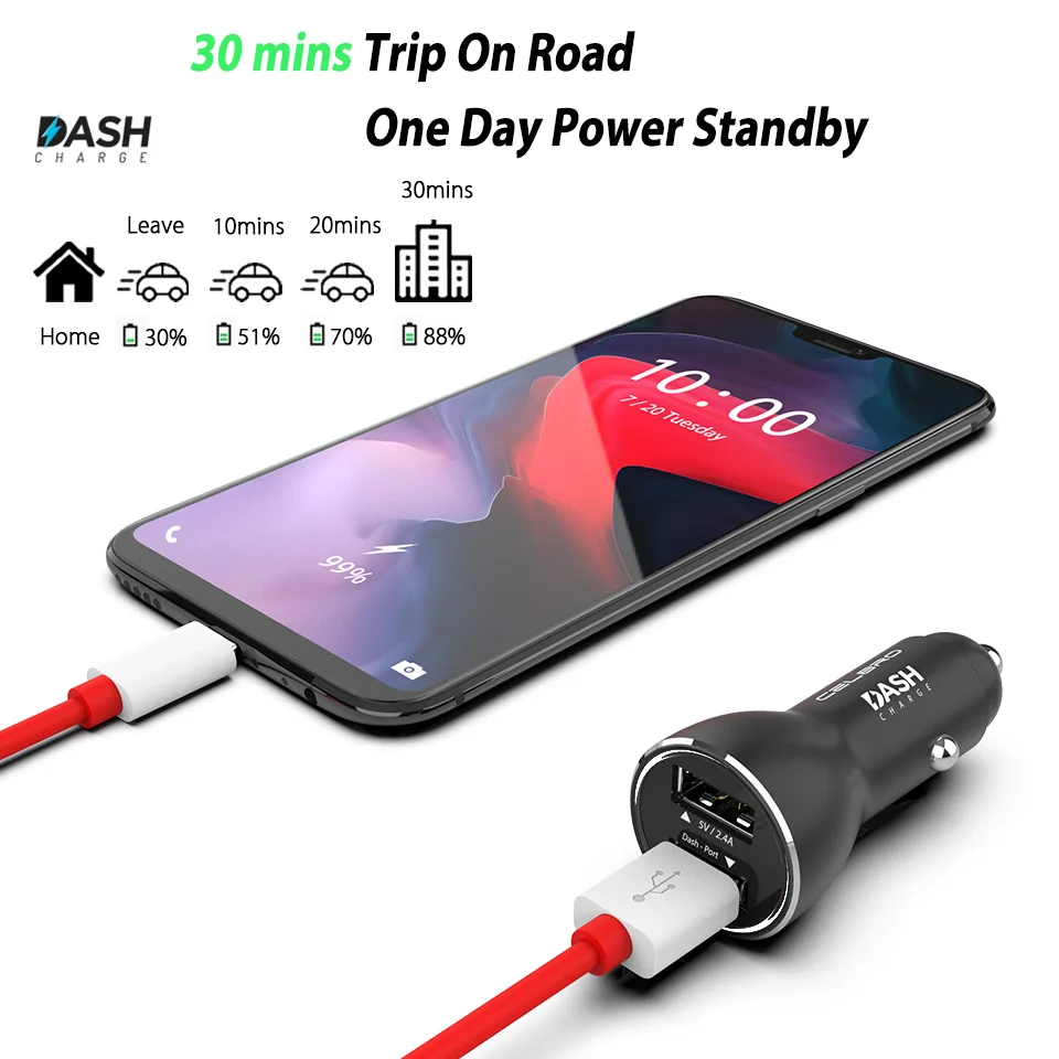 Автомобильное зарядное устройство Usb Warp Dash для OnePlus 7 Pro 6T One Plus 7 T, оригинальное металлическое двойное Usb Автомобильное зарядное устройство, быстрая зарядка автомобиля