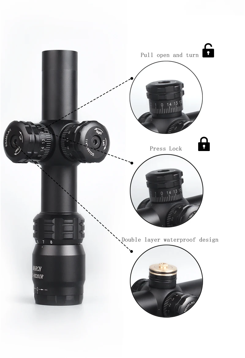 Охотничий оптический прицел 2-8x20IR Riflescope Регулируемый зеленый красный точечный охотничий светильник тактический прицел оптический прицел
