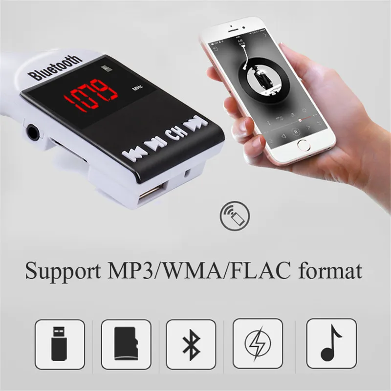 Автомобильный Bluetooth-модулятор JINSERTA FM-трансмиттер громкая связь mp3-плеер