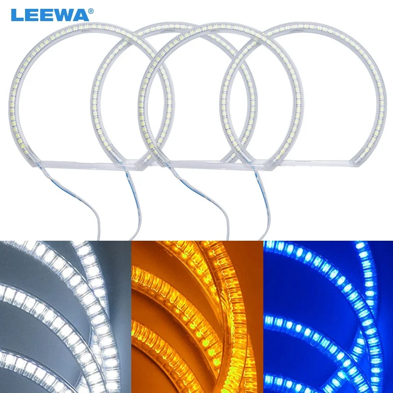 LEEWA 4x131 мм автомобильные SMD светодиодсветодиодный кольца с ореолом ангельские