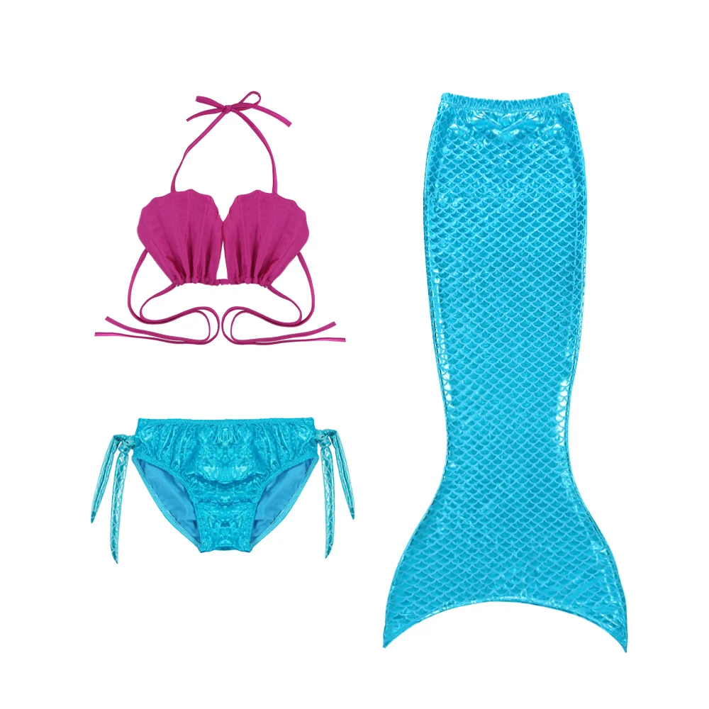 Children Mermaid Tail Princess Dress Baby Girls Kids Bathing Split Swimsuit Costume Swimwear Bikini Fancy Dress For 3-12Y