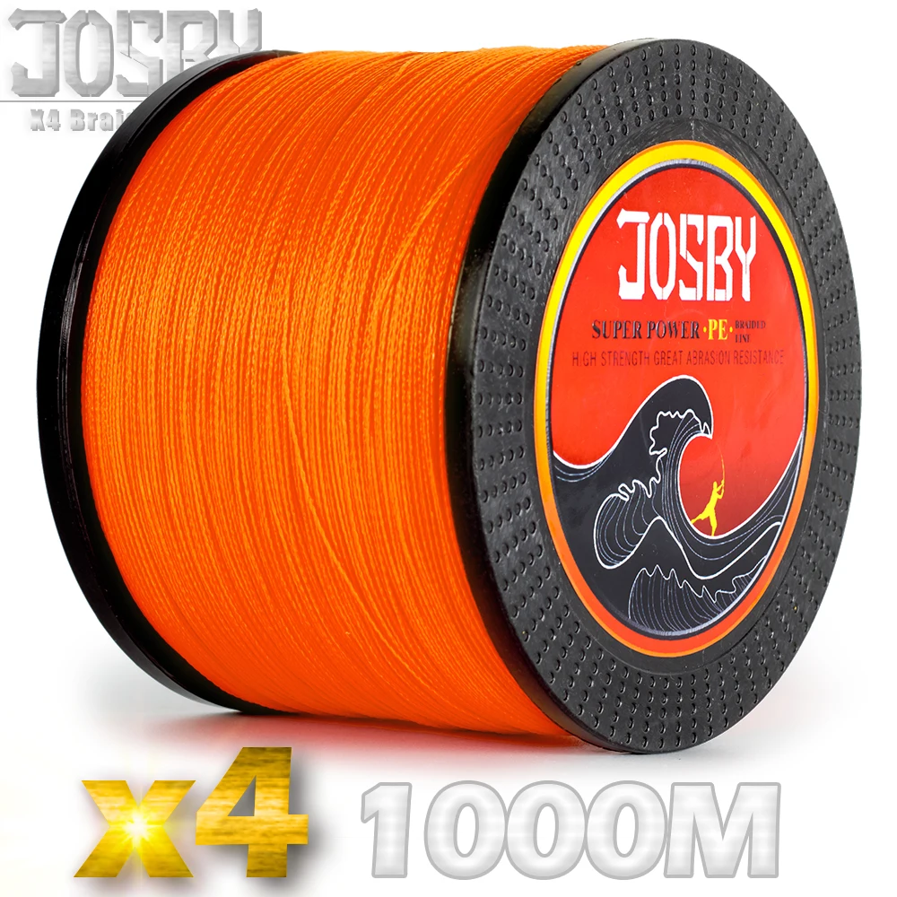 JOSBY 2 шт. 1000 м 4 Strand 8 нитей разноцветный ПЭ плетеный провода Multifilament суперпрочный