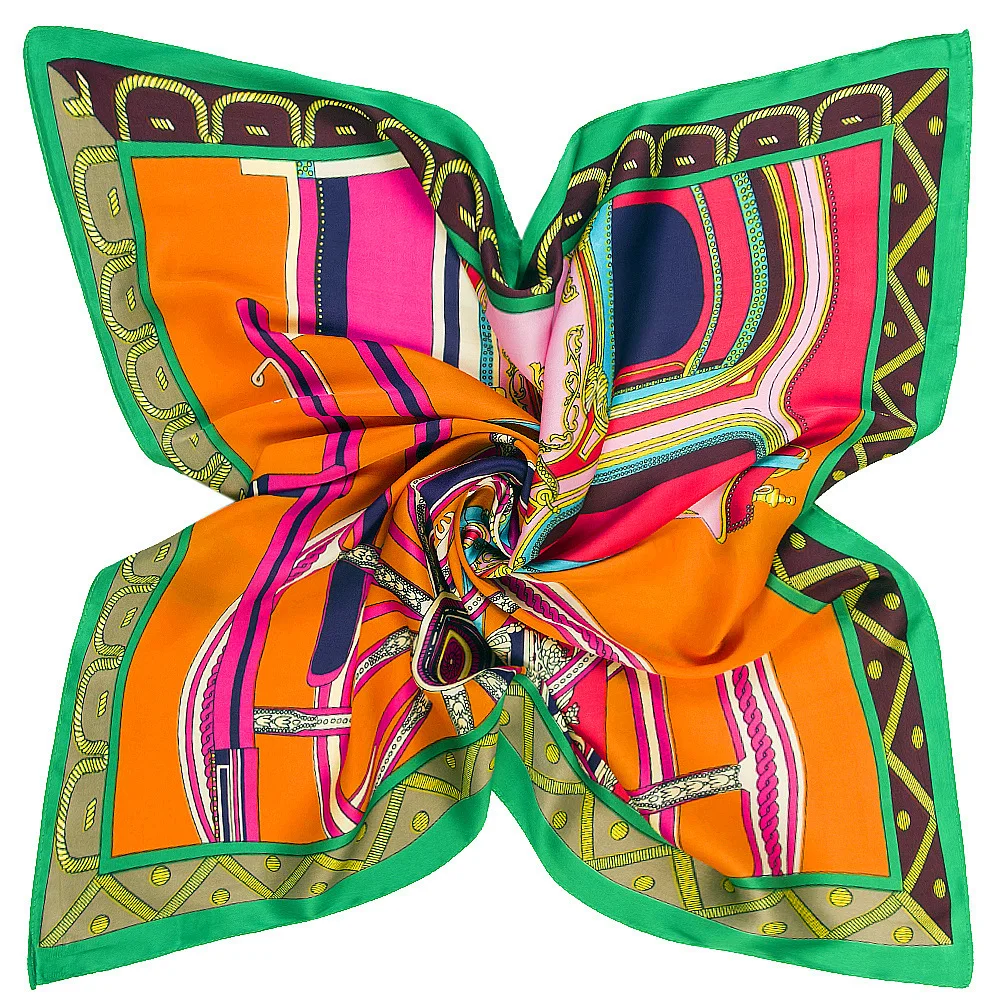 100% шелковый шарф женские квадратные шарфы обертывания французский платок с