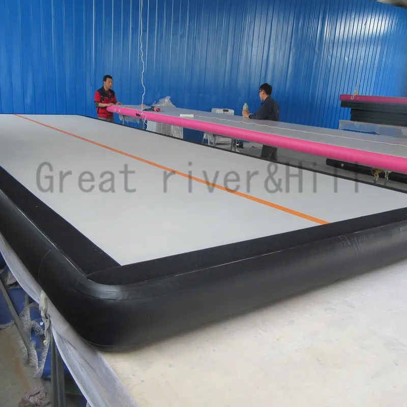 Great river hill gymnastic training mat inflatable air floor use at home on water 12m x 1.8m 10cm | Спорт и развлечения