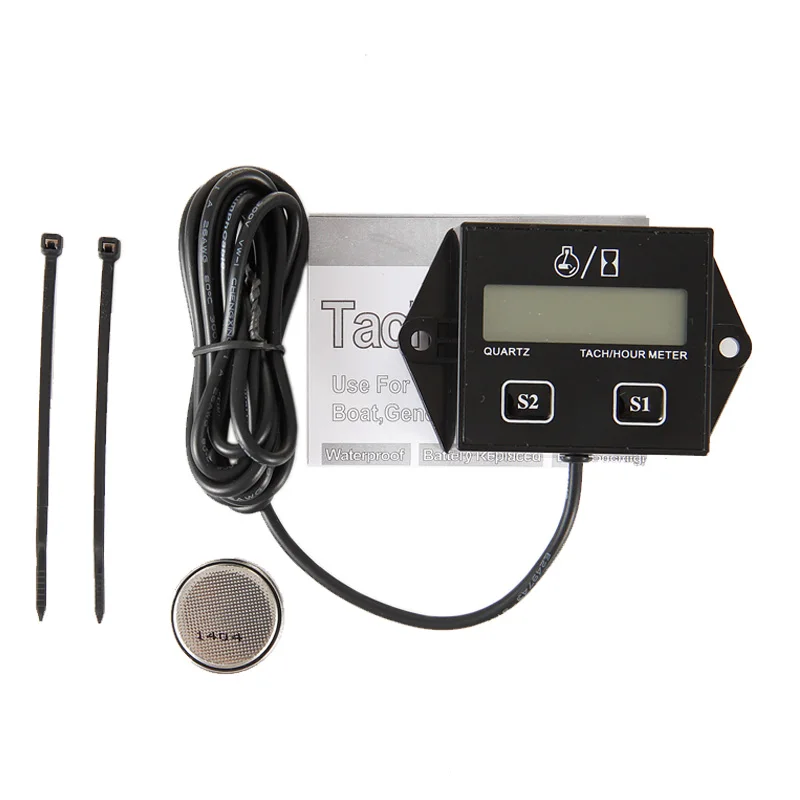 Tach счетчик часов водонепроницаемый подсветка батареи сменный измеритель об/мин