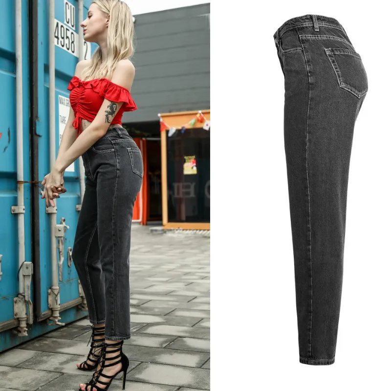 Женские прямые джинсы LOGAMI с высокой талией повседневные для женщин в стиле