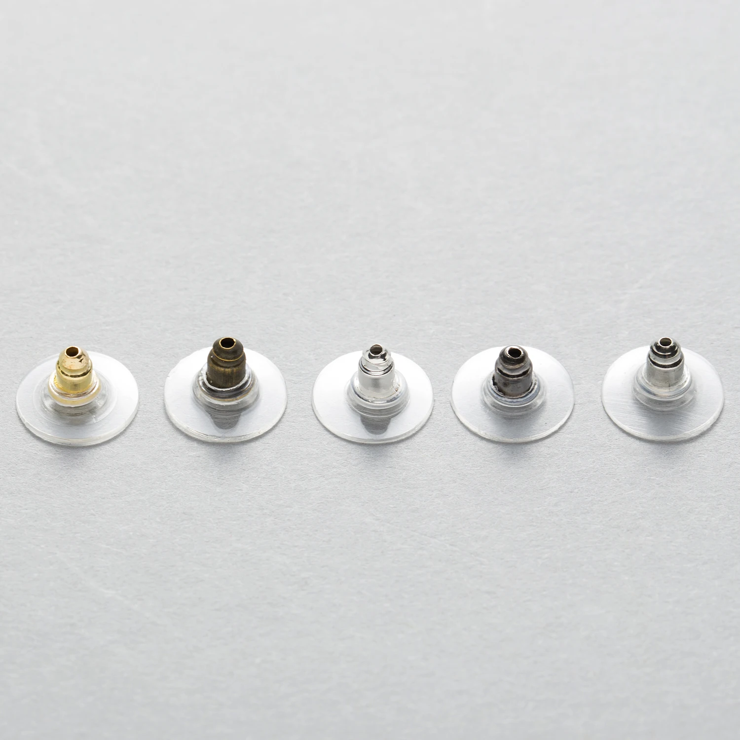 

100 Piece 5 Colors Earring Backs Stoppers Ear Post Nut With Pads Findings Earring Accessories Jewelry Making 11x6mm