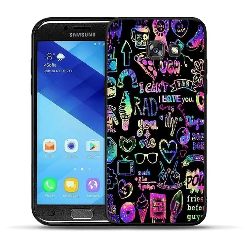 H1145 Черный матовый чехол для телефона samsung Galaxy A3 A5 A6 A7 A8 Plus художественный силиконовый чехол s для samsung A30 A50 Fundas - Цвет: H1145