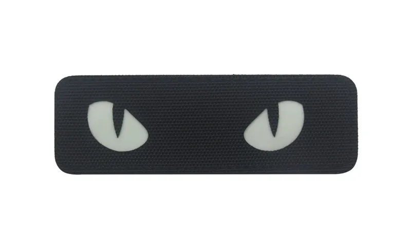 black 9X2.6CM Кошачьи Глаза Боевая тактическая нашивка Военная Боевая светящаяся в темноте GITD тег аппликация значок нашивка для тактического шлема сумка куртка Униформа - Цвет: black 9X2.6CM