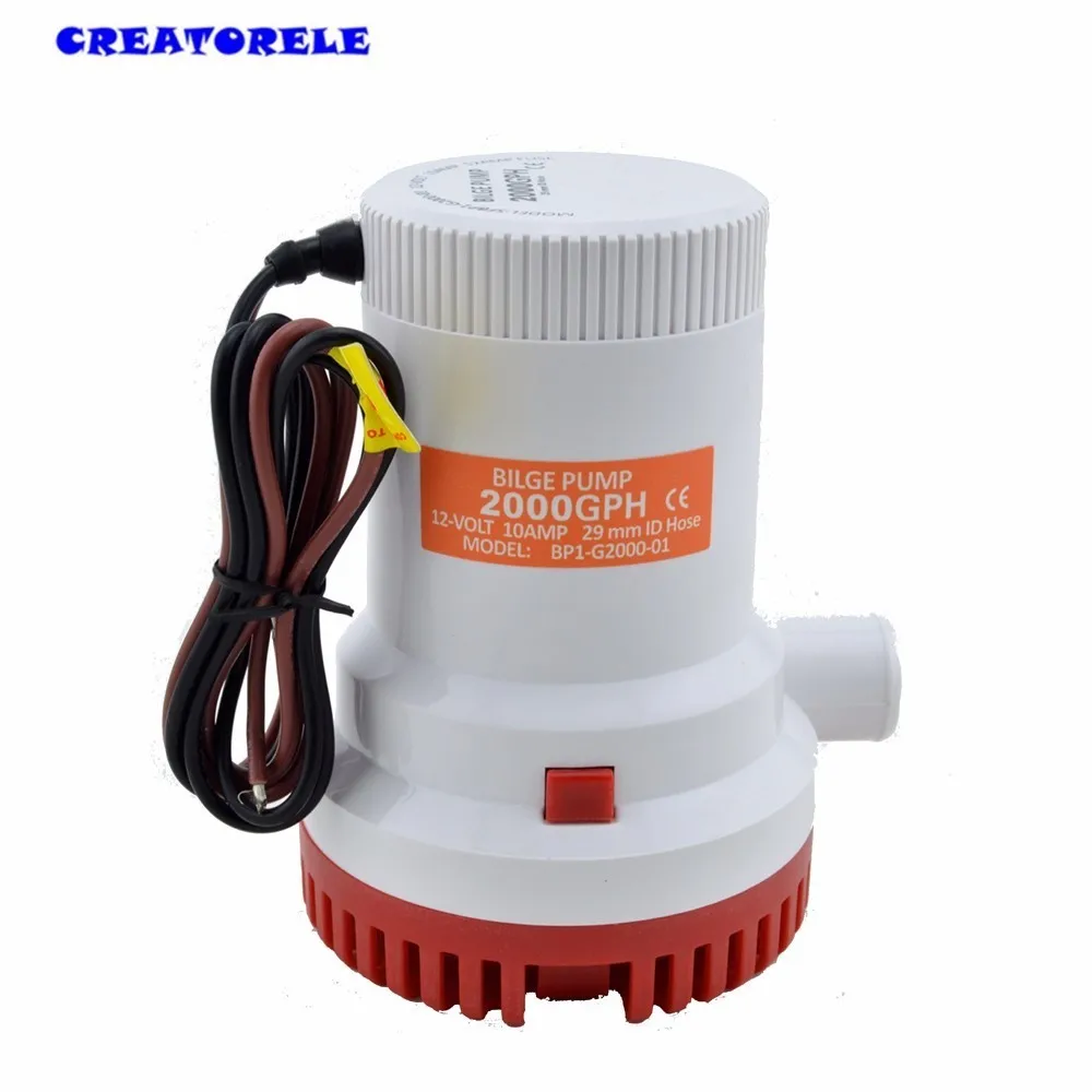 2000GPH 12 в водяной Трюмный насос погружной с высоким потоком морской Электрический