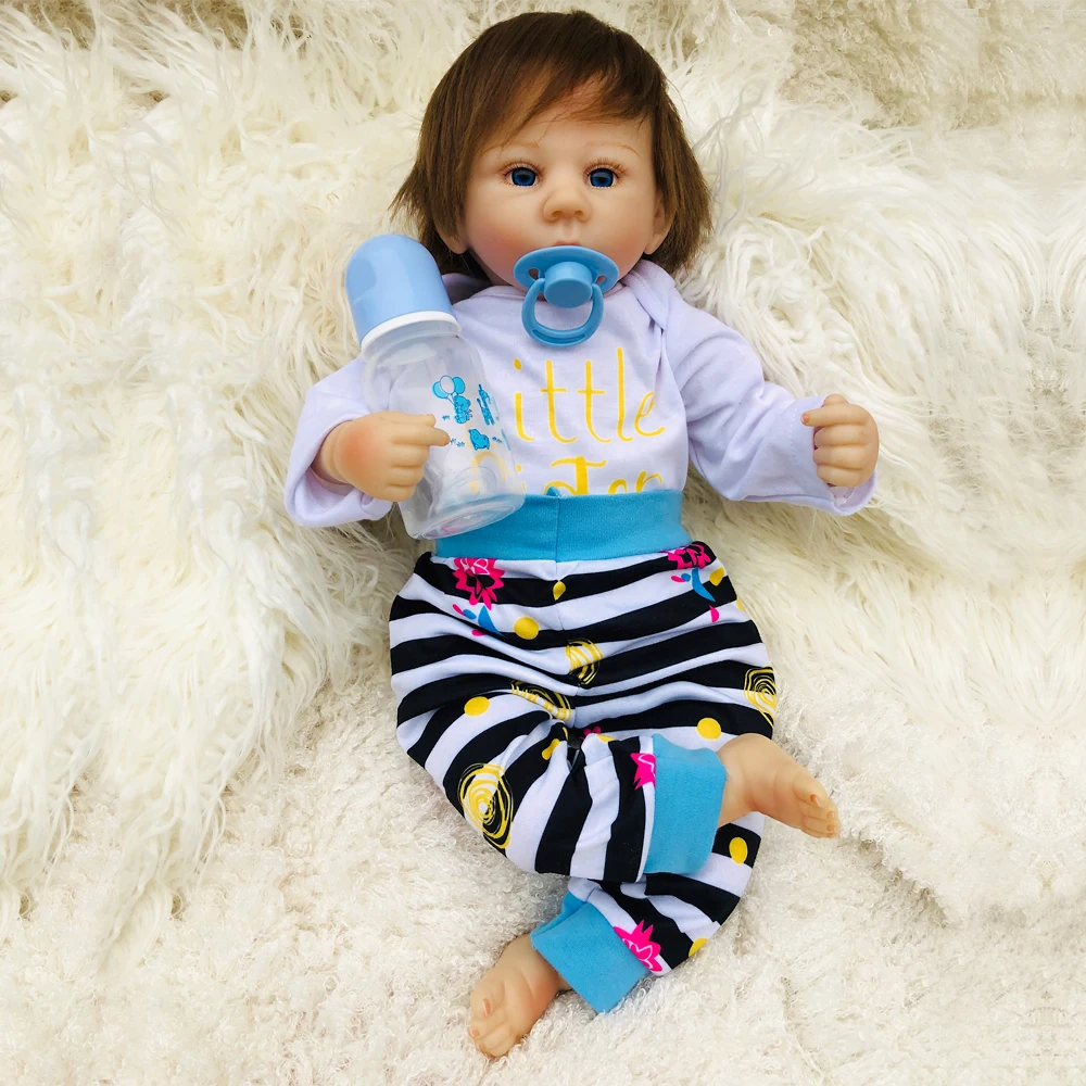Красивый reborn boy 45 см силиконовая кукла bebe Reborn Baby игрушка для девочек детский