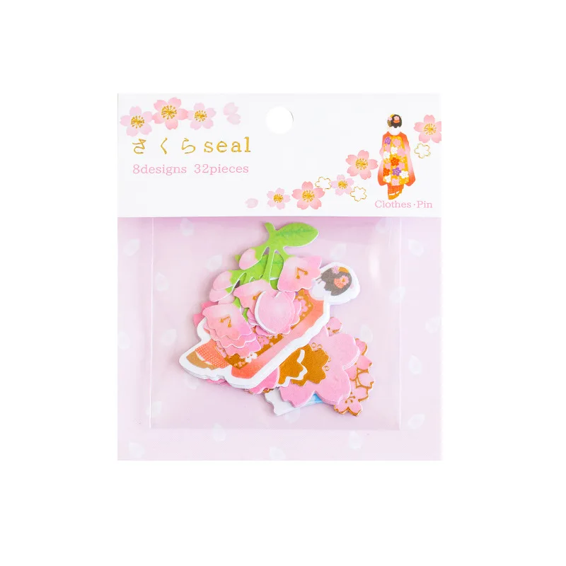 32 шт. полотенце с Сакурой декорация кавайные бумажные наклейки дневник украшение