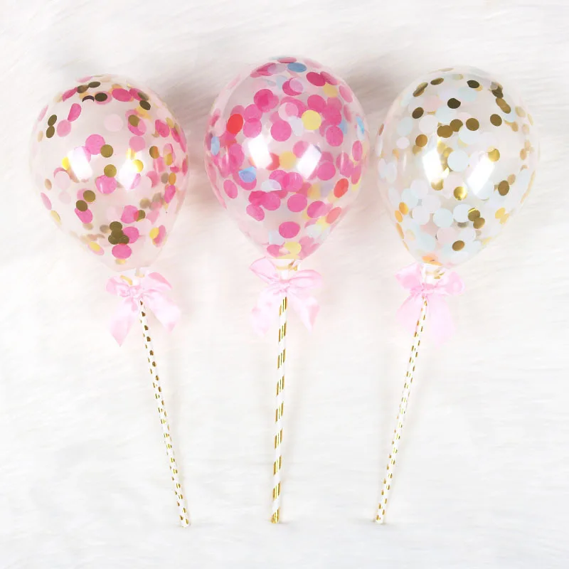 5 дюймовый шар в форме сердца банта конфетти топпер для торта украшение на день