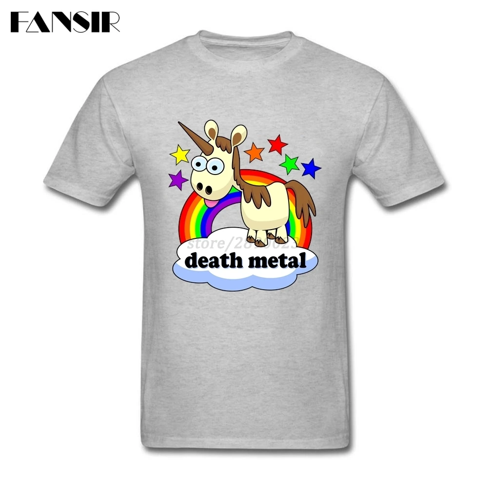 XS-3XL Death Metal Единорог Популярные Футболка мужская футболка с коротким рукавом