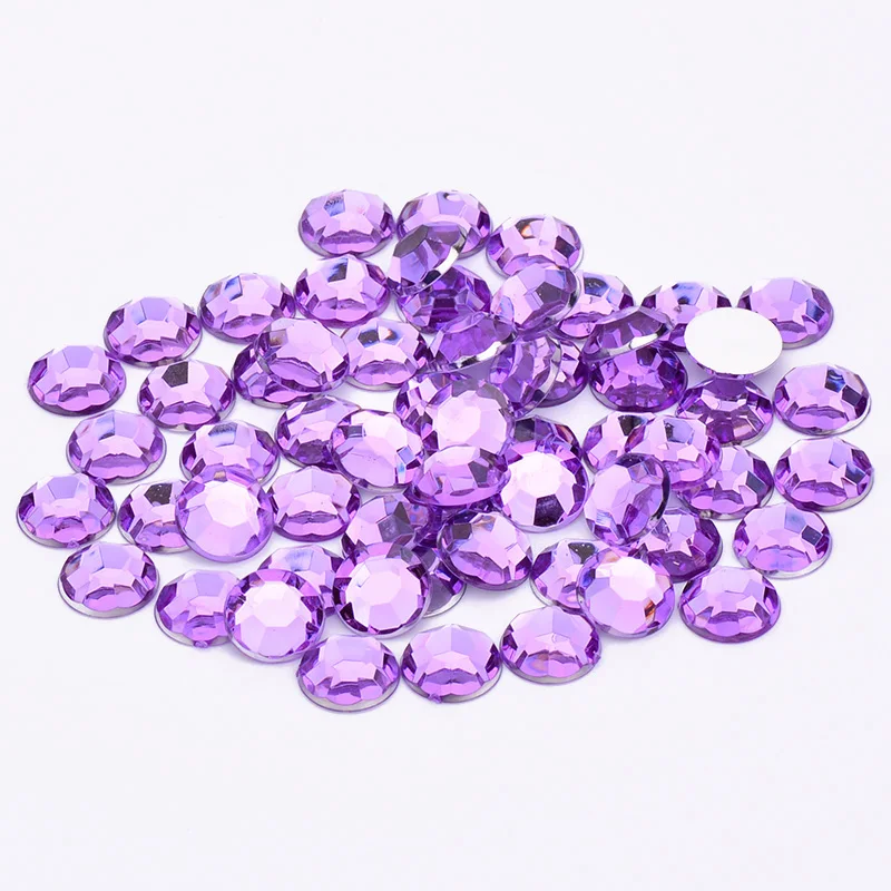 Light Purple JUNAO, 3, 6, 8, 10 мм, разноцветные Круглые акриловые Стразы для ногтей, хрустальные камни, не Швейные скрапбуоки, бусины, сделай сам, наклейки для лица, драгоценные камни - Цвет: Light Purple