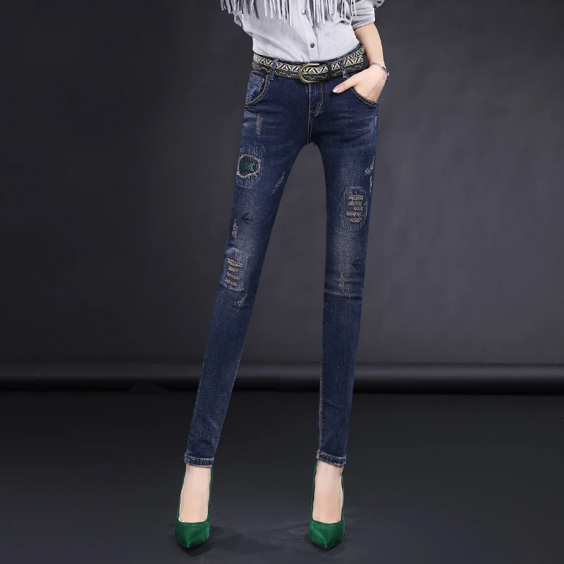 Quality 2016 Autumn women jeans pants pencil skinny trousers slim fit legging female long denim SY6603 |