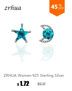 ZRHUA,, 925 пробы, серебро, кубический цирконий, кристалл, классические, круглые серьги для женщин, свадебные, Bijoux Brinco, Большая распродажа