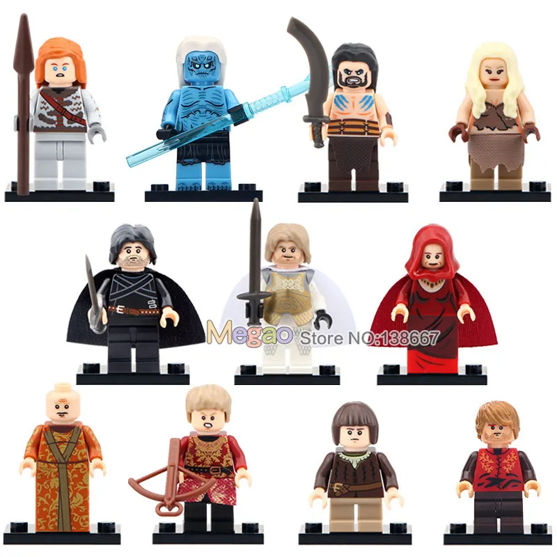 11PCS Игра престолов 1 Набор белых ходунков военные мертвые армейские Рыцари король армейские войски гондоры солдатики строительные блоки игрушки для детей - Цвет: 11PCS