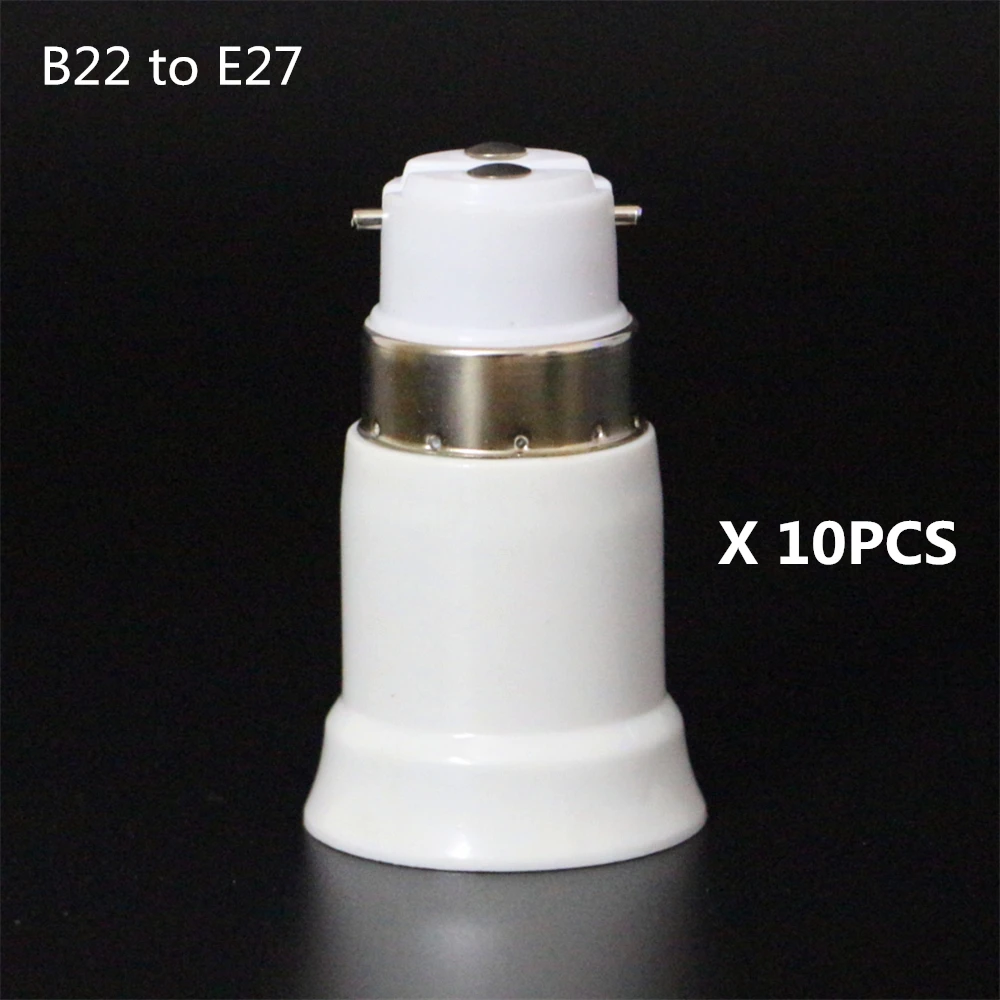 10Pcs/Lot Factory Price B22 to E27 Lamp Holder Converter Adapte Socket B22-E27 Lamp Holder Adapter Light Bulb Plug Free Shipping