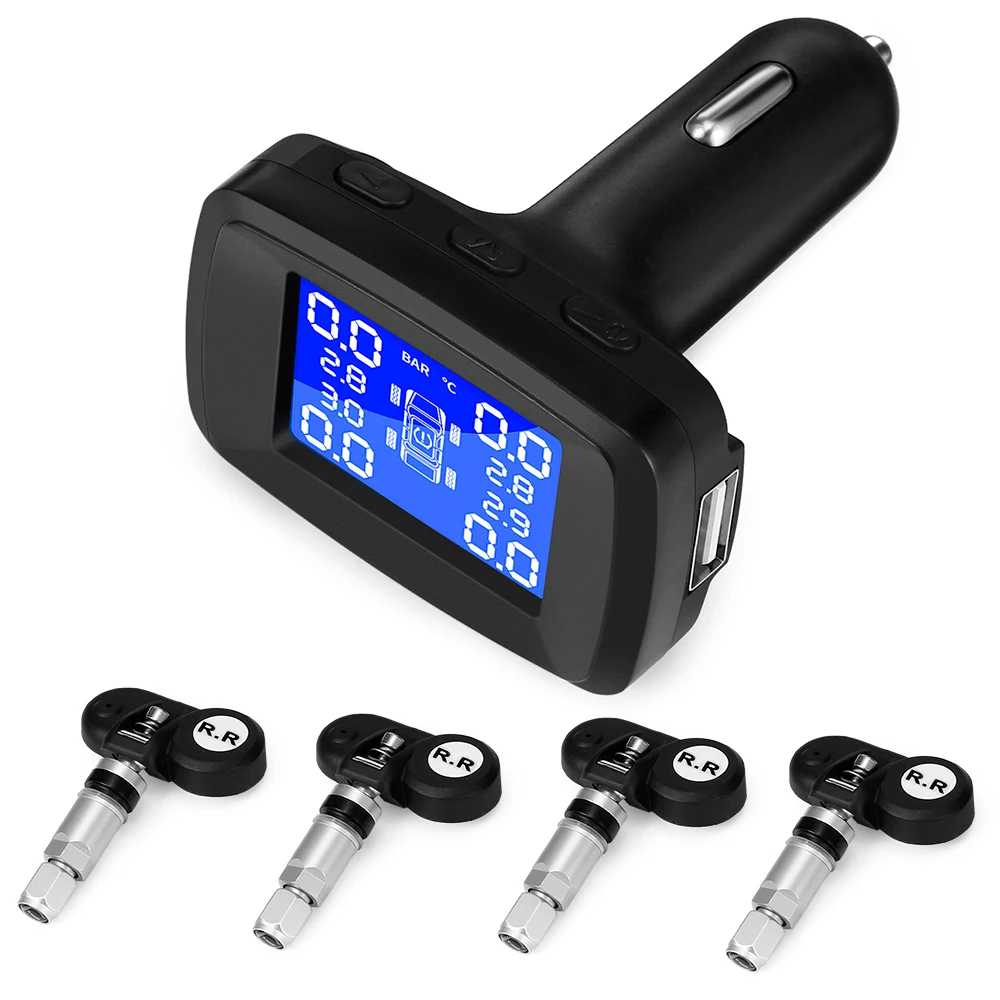 Zeepin DC5V 433 92 MHz автомобильный TPMS цифровой ЖК дисплей прикуриватель система