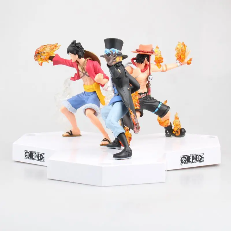 Бесплатная доставка 3 шт 6 &quotone piece Аниме Луффи Ace Sabo Brothers в коробке 16 см ПВХ фигурка