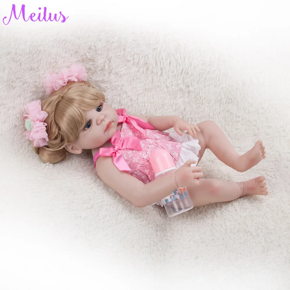 55 см Новый Полный тела силиконовые Reborn Baby куклы игрушки для девочек Bonecas 22 дюймов