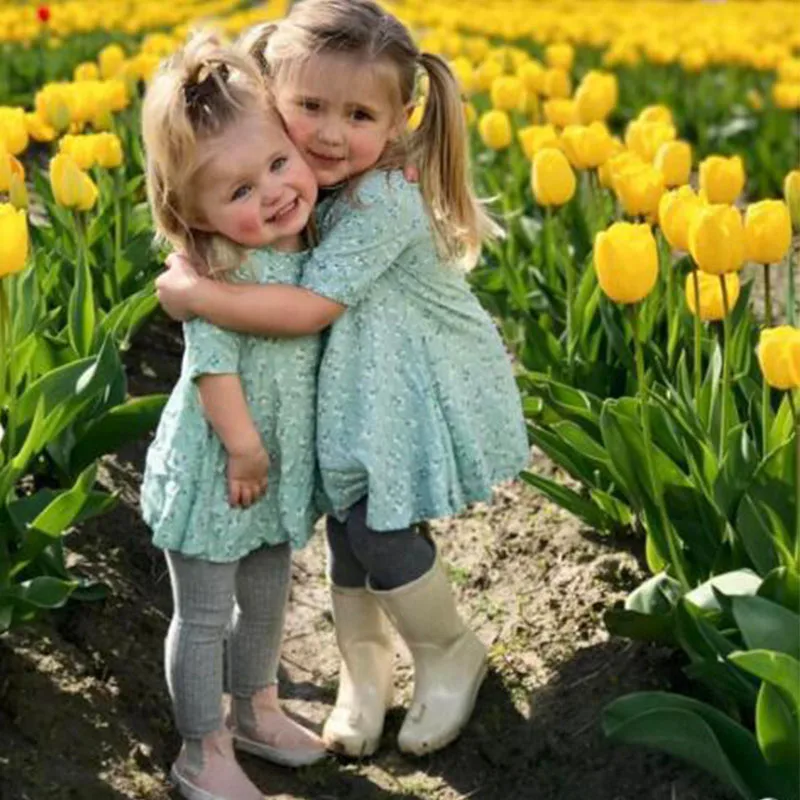 Новое летнее платье для младенцев принцессы маленьких девочек Детские