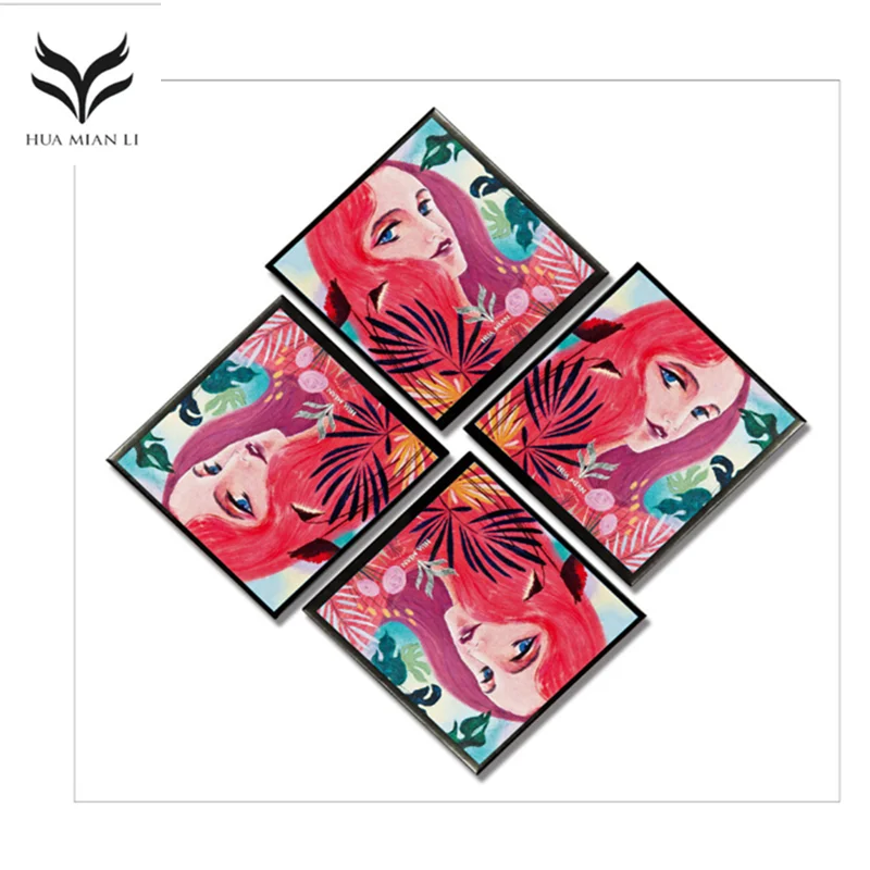 Huamianli Halloween Eyeshadow Palette Rainbow Highlighter Blusher Glow Kit Prism Shimmer Color MakeUp Beauty Eye shadow Cosmetic |