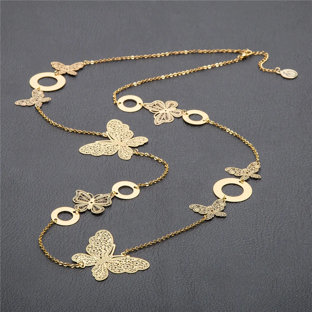 2017 Колье ожерелья Женщины Бабочки Полые Старинные Ювелирные Изделия Boho Ручной