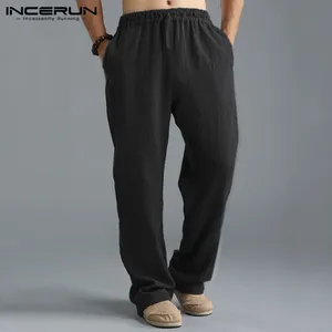 INCERUN 2020 мужские брюки Этнические свободные брюки с эластичной резинкой на талии для бега летние дышащие мужские прямые брюки больших размеров 5XL